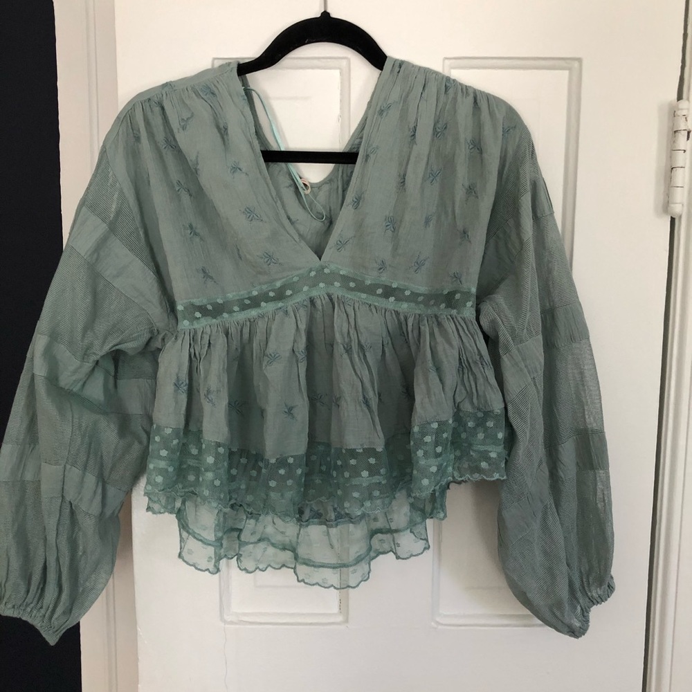 Free people long sleeve crop top